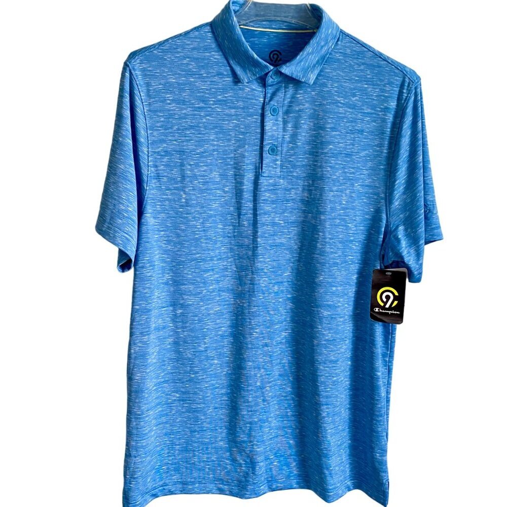 Champion C9 Blue Polo Shirt Moisture-Wicking UV Protection Men's Medium NEW NWT